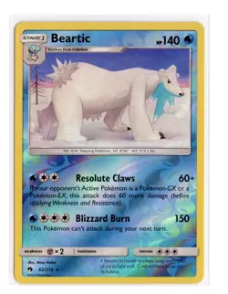 Beartic 62/214 Rare Reverse Holo SM - Lost Thunder Pokemon NM - Image 1