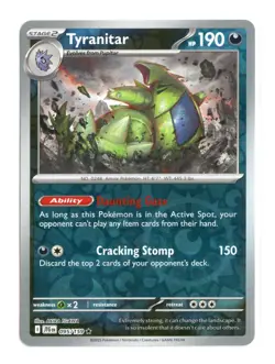 Tyranitar 095/159 Rare Reverse Holo SV09: Journey Together Pokemon NM - Image 1