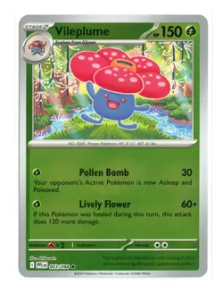Vileplume 003/094 Rare Reverse Holo ME02: Phantasmal Flames Pokemon NM - Image 1