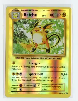 Raichu 36/108 Rare Reverse Holo XY - Evolutions Pokemon NM - Image 1