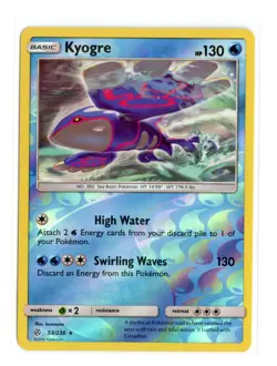 Kyogre 53/236 Rare Reverse Holo SM - Cosmic Eclipse Pokemon NM - Image 1