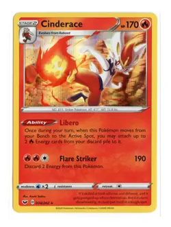 Cinderace 034/202 Rare Reverse Holo SWSH01: Sword & Shield Base Set Pokemon NM - Image 1