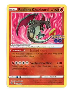 Radiant Charizard 011/078 Radiant Rare Holo Pokemon GO Pokemon NM - Image 1