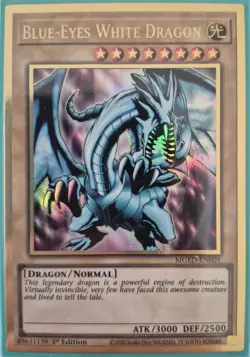 YuGiOh Blue-Eyes White Dragon Gold Rare 1st Edition MGED-EN001 - Image 1
