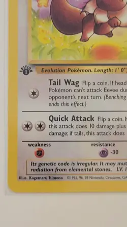 Pokemon Eevee TCG Jungle 1st Edition Common Card 51/64 NM Fast Ship - Image 3