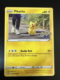 Pikachu 027/078 Pokemon Go Stamped Card 2022 LP - Image 1
