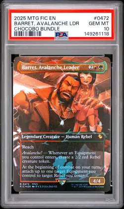 2025 MTG FINAL FANTASY COMMANDER CHOCOBO BUNDLE BARRET, AVALANCHE LEADER PSA 10 - Image 1