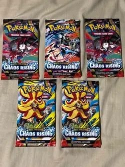 Pokemon TCG Chaos Rising Booster Pack Factory Sealed New x5 - Image 1
