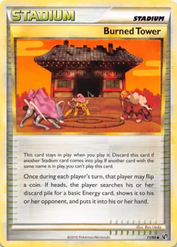 Burned Tower 71/90 Uncommon HGSS Undaunted Pokemon Lightly Played - Image 1