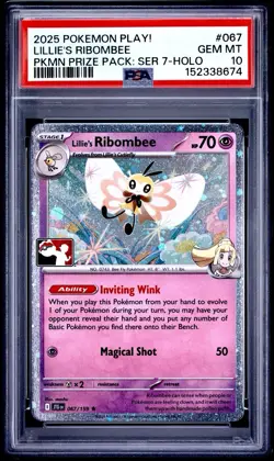 PSA 10 2025 POKEMON PLAY! POKEMON PRIZE PACK SERIES HOLO #067 LILLIE'S RIBOMBEE - Image 1