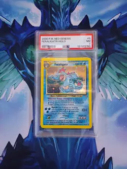 Pokemon TCG Feraligatr Neo Genesis Holo Unlimited Rare PSA 7 Nm - Image 1