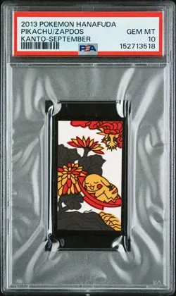 2013 POKEMON HANAFUDA KANTO SEPTEMBER PIKACHU/ZAPDOS PSA 10 - Image 1