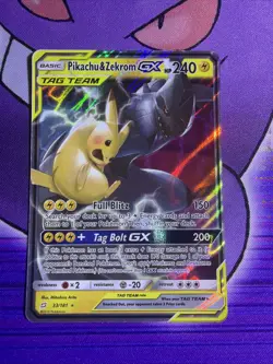 Pokemon TCG Pikachu & Zekrom GX Team Up Holo Card 33/181 NM Condition - Image 1