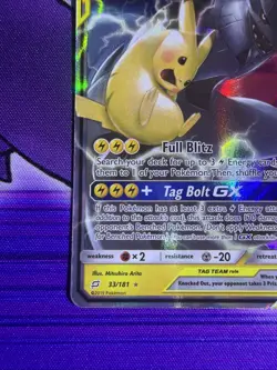 Pokemon TCG Pikachu & Zekrom GX Team Up Holo Card 33/181 NM Condition - Image 5