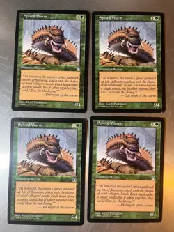 4x Spined Wurm EX Playset 1998 Stronghold Vintage Magic Cards, COMBINED SHIPPING - Image 1
