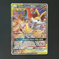 Pokemon TCG Braixen Charizard GX SM230 Black Star Promo Alt Art Holo Jumbo Card - Image 1