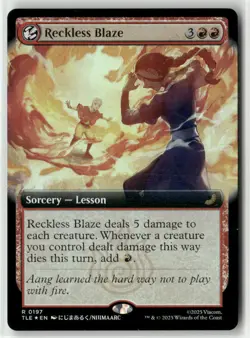 MTG Reckless Blaze 0197 Foil (Extended Art) Avatar TLE NM - Image 1