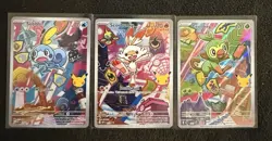Series 2 First Partner Illustration Galar Grookey 052, Scorbunny 053, Sobble 054 - Image 1