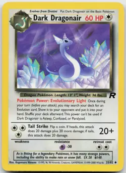 Dark Dragonair 33/82 Uncommon Team Rocket Pokemon Unlimited Moderately Played - Image 1