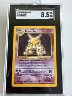 CGC 8.5 Pokemon Alakazam 1/102 Holo Unlimited Base Set English Graded CGC - Image 1