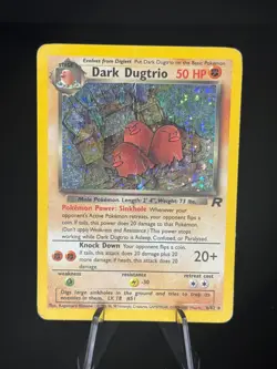 Dark Dugtrio 6/82 Holo Rare Team Rocket Pokemon Unlimited Holo Damaged - Image 1