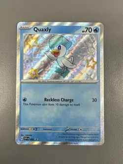 Pokemon TCG Paldean Fates Black Star Promo Shiny Quaxly 082 - Image 1