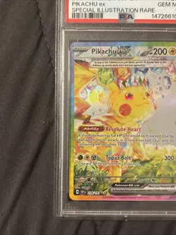 2024 POKEMON SSP EN-SURGING SPARKS SPECIAL ILLUSTRATION RARE PIKACHU EX PSA 10 - Image 2