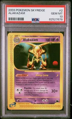 Pokemon 2003 Alakazam 2/144 Skyridge Regular Rare PSA 10 Gem Mint - Image 1