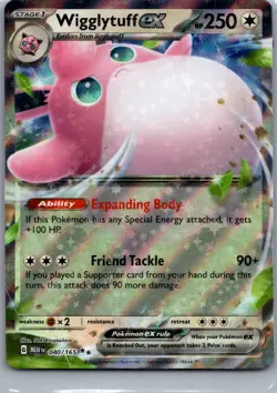 Wigglytuff EX 40/165 Scarlet & Violet Mew 151 Double Rare ENGLISH Pokemon TCG - Image 1