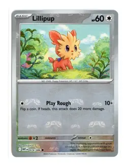 Lillipup (Master Ball Pattern) 074/086 Common Holo SV: White Flare Pokemon NM - Image 1