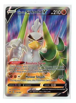 Galarian Sirfetch'd V Full Art 174/185 Ultra Rare Holo Vivid Voltage Pokemon NM - Image 1
