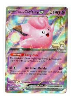 Lillie's Clefairy ex 076/217 Double Rare Holo ME: Ascended Heroes Pokemon NM - Image 1
