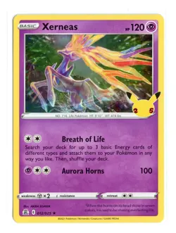 Xerneas 012/025 Holo Rare Holo Celebrations Pokemon LP - Image 1