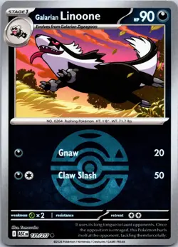 Galarian Linoone (Dusk Ball) 131/217 Ascended Heroes Pokemon Reverse Holo NM - Image 1