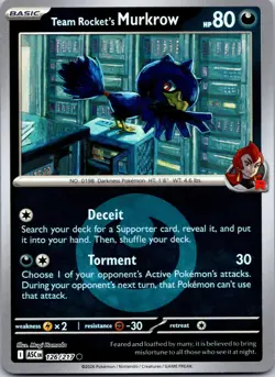 Team Rocket's Murkrow 126/217 Holo Ascended Heroes Pokemon Reverse Holo NM - Image 1