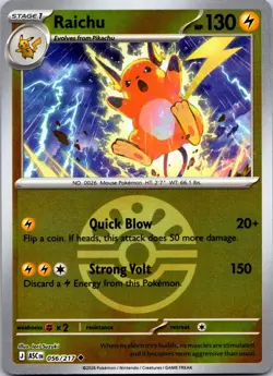 Raichu (Friend Ball) 056/217 Uncommon Ascended Heroes Pokemon Reverse Holo NM - Image 1