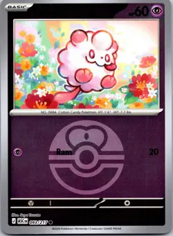 Swirlix (Love Ball) 093/217 Common Ascended Heroes Pokemon Reverse Holo NM - Image 1