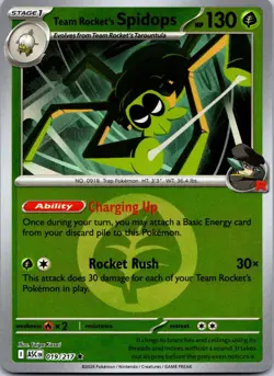 Team Rocket's Spidops (Energy) 019/217 Ascended Heroes Pokemon Reverse Holo NM - Image 1