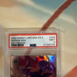 Madam Mim Enchanted 208/204 Disney Lorcana Rise of the Floodborn PSA 9 MINT - Image 3