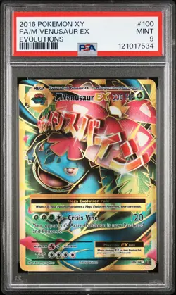 2016 Pokemon XY - M VENUSAUR EX #100/108 - Evolutions Full Art Holo PSA 9 - MINT - Image 1
