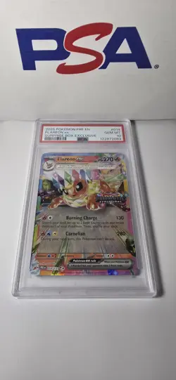 2025 Pokemon Prismatic Evolutions Flareon ex Surprise Box Promo #014 PSA 10 - Image 2