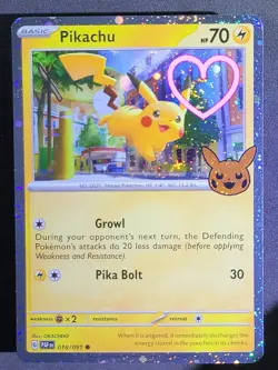 🍥 SWIRL 🍥 Pikachu 018/091 Trick or Trade Cosmos Holo Pokemon TCG - Image 1