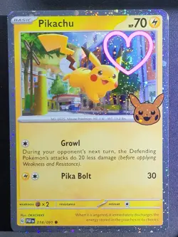 🍥 SWIRL 🍥 Pikachu 018/091 Trick or Trade Cosmos Holo Pokemon TCG - Image 2