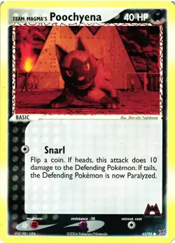 Pokemon TCG Team Magmas Poochyena 65/95 Team Magma vs Team Aqua Reverse Holo LP - Image 1