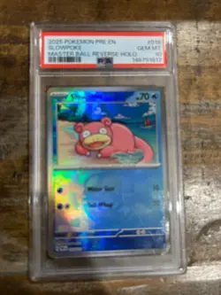 POKEMON 2025 Prismatic Evolutions SLOWPOKE Master Ball Holo #018 PSA 10 Gem Mint - Image 1
