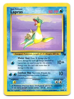 Lapras 25/62 Rare Fossil Pokemon Unlimited HP - Image 1
