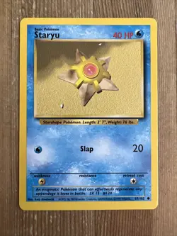 Pokemon TCG Staryu Base Set 65/102 Regular Unlimited Common VLP - Image 1