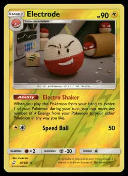 Electrode 39/181 Holo Rare Team Up Pokemon Reverse Holo Light Play - Image 1