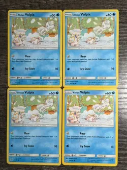 X4 POKEMON NON HOLO ALOLAN VULPIX 30/156 ULTRA PRISM 2018 LP - Image 1