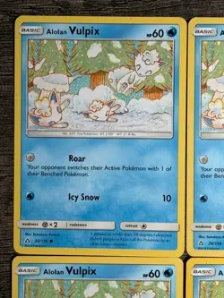 X4 POKEMON NON HOLO ALOLAN VULPIX 30/156 ULTRA PRISM 2018 LP - Image 2